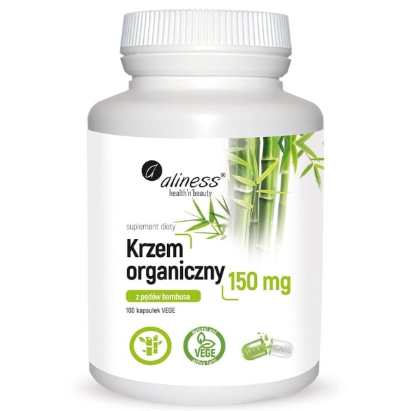 Krzem organiczny z pędów bambusa 150 mg x 100 VEGE caps suplement diety