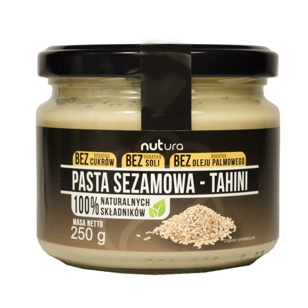 Pasta sezamowa tahini 100% naturalna, bez cukru - Nutura 250 g