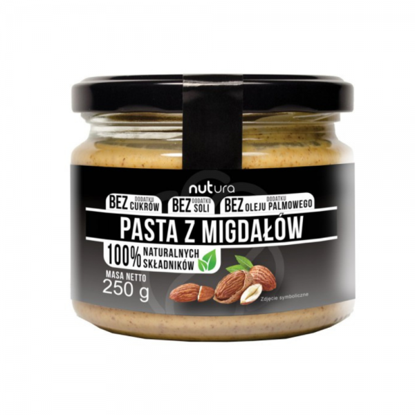 Pasta z migdałów 100% naturalna, bez cukru - Nutura 250 g