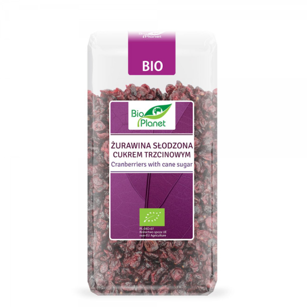 BIO żurawina słodzona cukrem trzcinowym BIO Planet 400 g