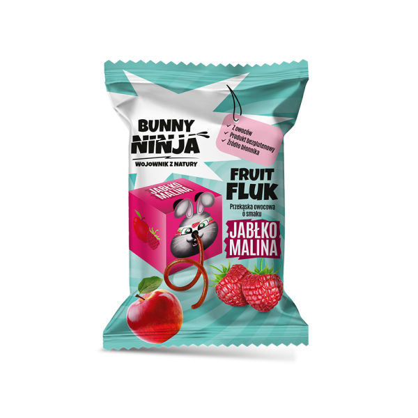 Fruit fluk o smaku jabłka maliny przekąska owocowa Bunny Ninja 15 g