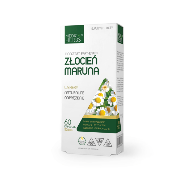 Złocień Maruna 520 mg, 60 kapsułek suplement diety MEDICA HERBS