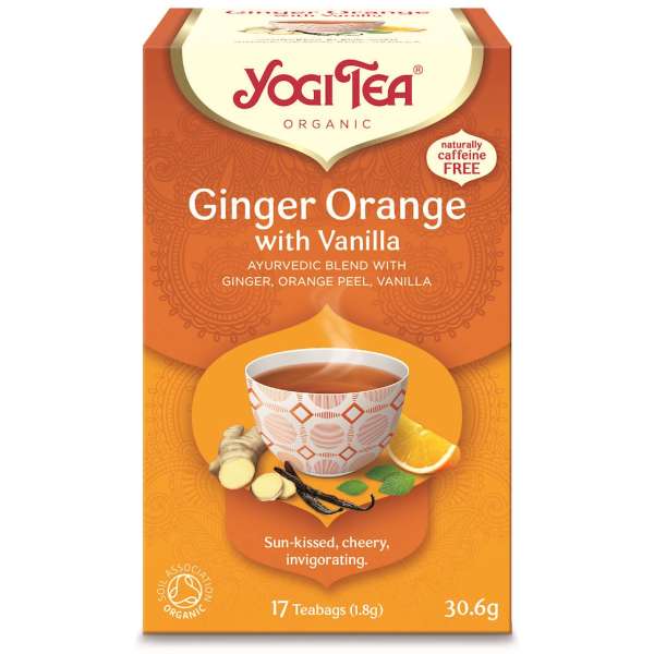 HERBATKA IMBIROWO - POMARAŃCZOWA Z WANILIĄ (GINGER ORANGE WITH VANILLA) BIO 30,6 g - YOGI TEA