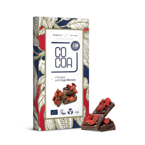 BIO Surowa czekolada CoCoa z jagodami Goji 50 g