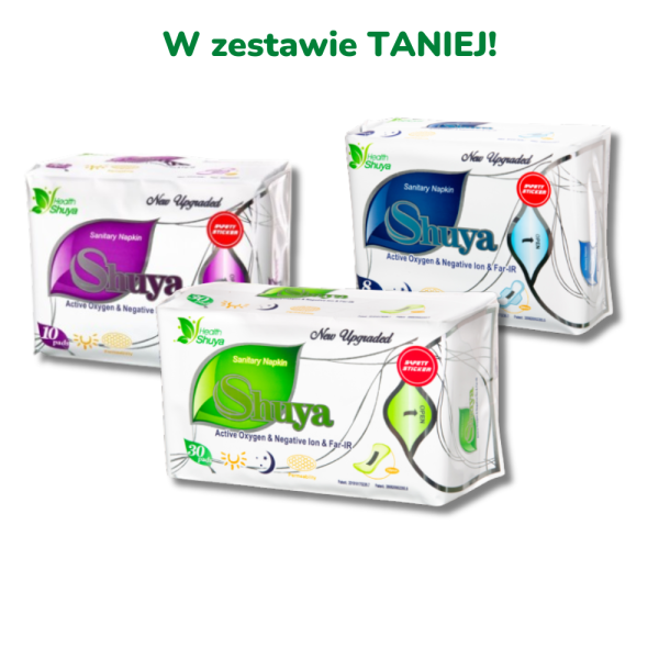 Zestaw Shuya Health - podpaski dzienne, nocne i wkładki - w zestawie TANIEJ