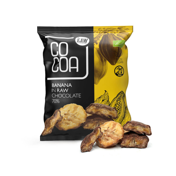 BIO Banany w surowej czekoladzie 70% CoCoa 70 g