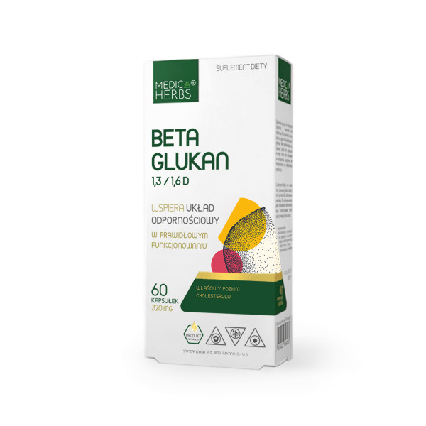 Beta Glukan MEDICA HERBS 1,3/1,6D 320 mg, 60 kapsułek