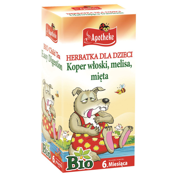 Herbatka dla dzieci - koper włoski, melisa i mięta po 6. miesiącu BIO (20 x 1,5 g) 30 g - Apotheke