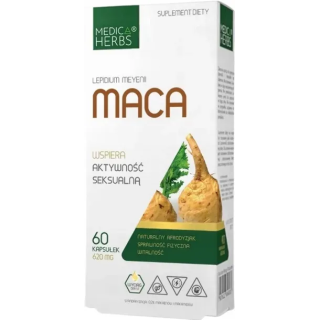 MACA wyciąg z korzenia Lepidium meyenii 60 kapsułek Medica Herbs suplement diety