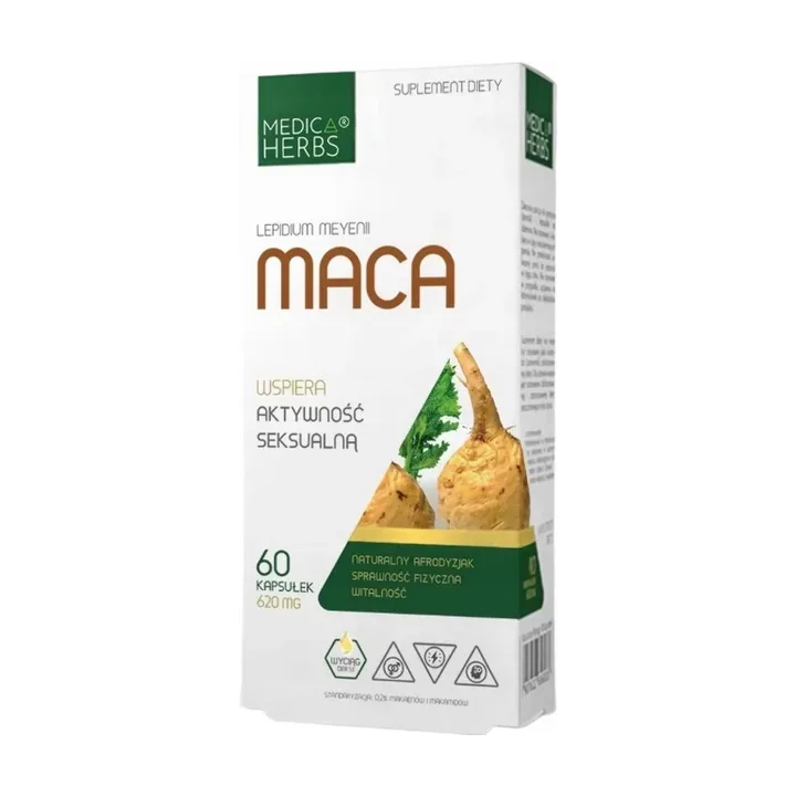 MACA wyciąg z korzenia Lepidium meyenii 60 kapsułek Medica Herbs suplement diety