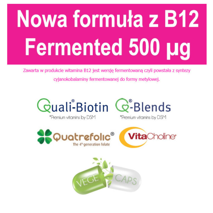 Witamina B Complex B-50 Methyl TMG PLUS Aliness 100 kapsułek wege suplement diety